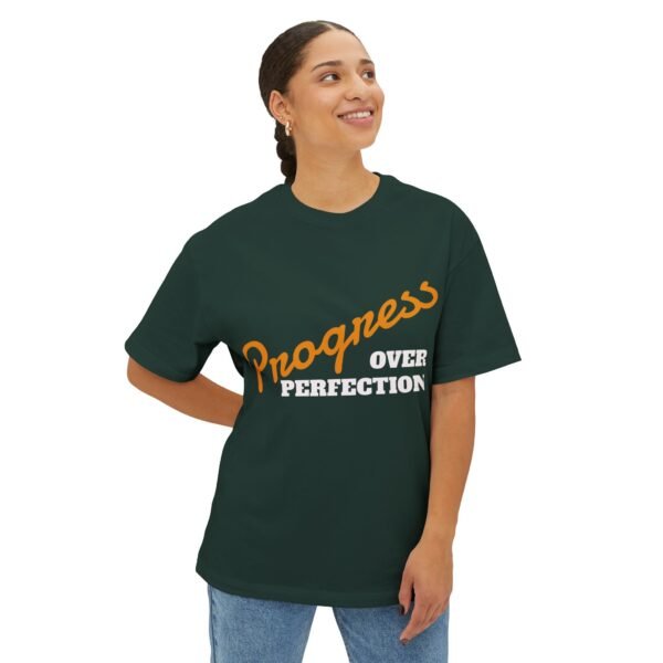 Progress Over Perfection Typographic Tee — Motivational Unisex T‑Shirt
