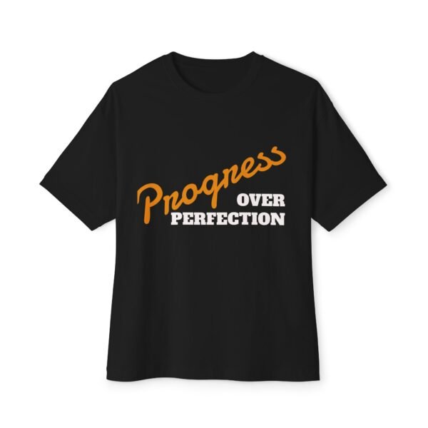 Progress Over Perfection Typographic Tee — Motivational Unisex T‑Shirt