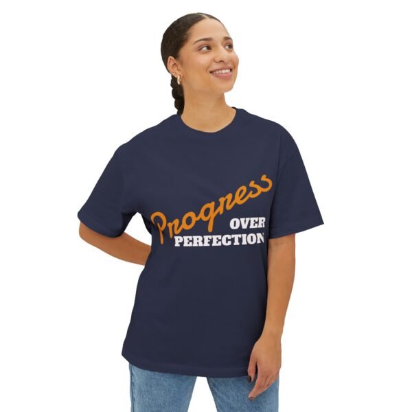 Progress Over Perfection Typographic Tee — Motivational Unisex T‑Shirt