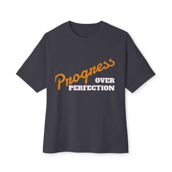 Progress Over Perfection Typographic Tee — Motivational Unisex T‑Shirt